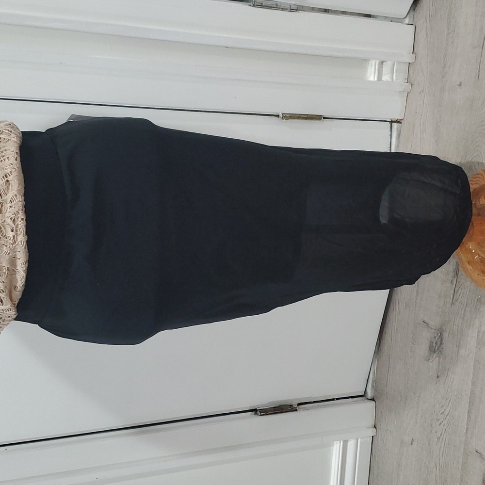 Charlotte Russe Sheer Midi Black Skirt Size Small